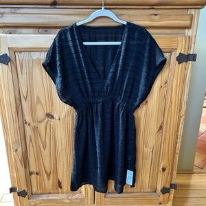 Cupshe Cover Up Dress NWT Sheer Black Lightweight Elastic Waist Women Medium
